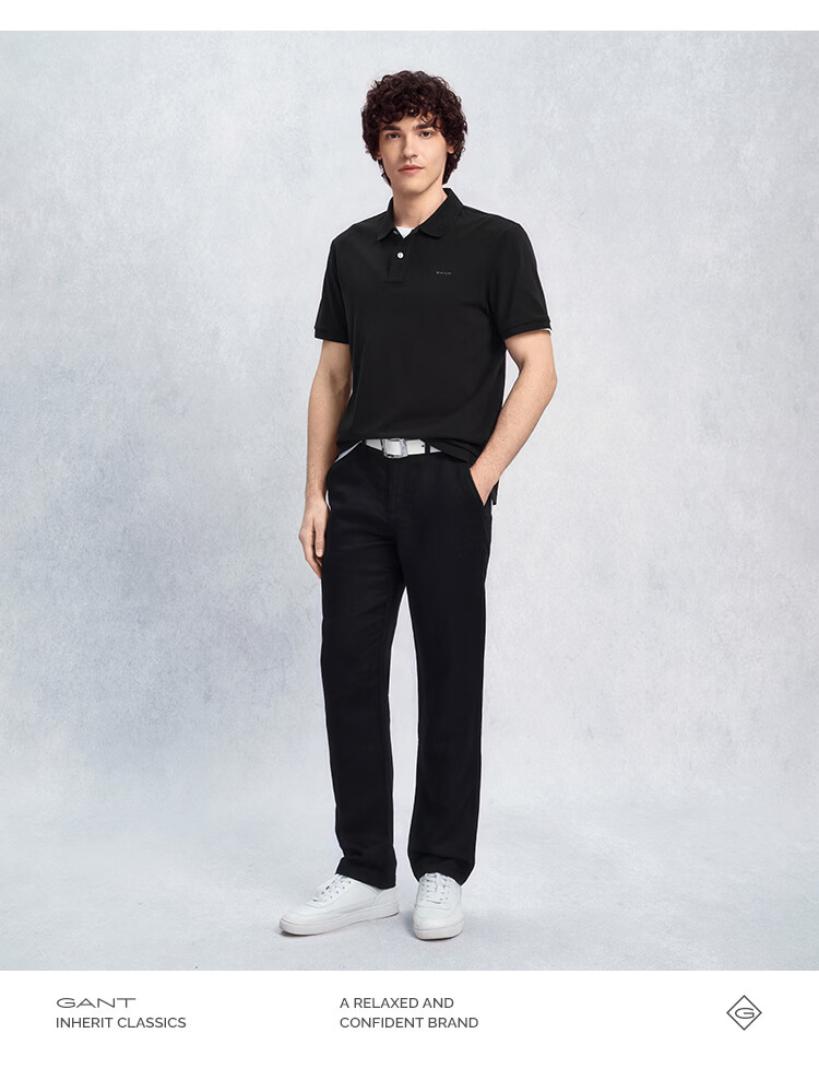 GANT Spring Summer Men's Pure Cotton Casual Polo Shirt with Turn-down Collar Commuting Short Sleeve 300-Dark Green XL 12