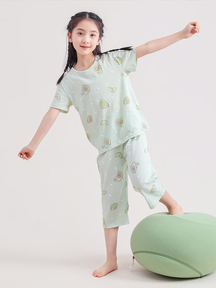 Hodo AAA Grade Antibacterial Red Bean Children's Summer Thin Cotton Boys Pajamas Homewear Air Conditioning Clothes 16