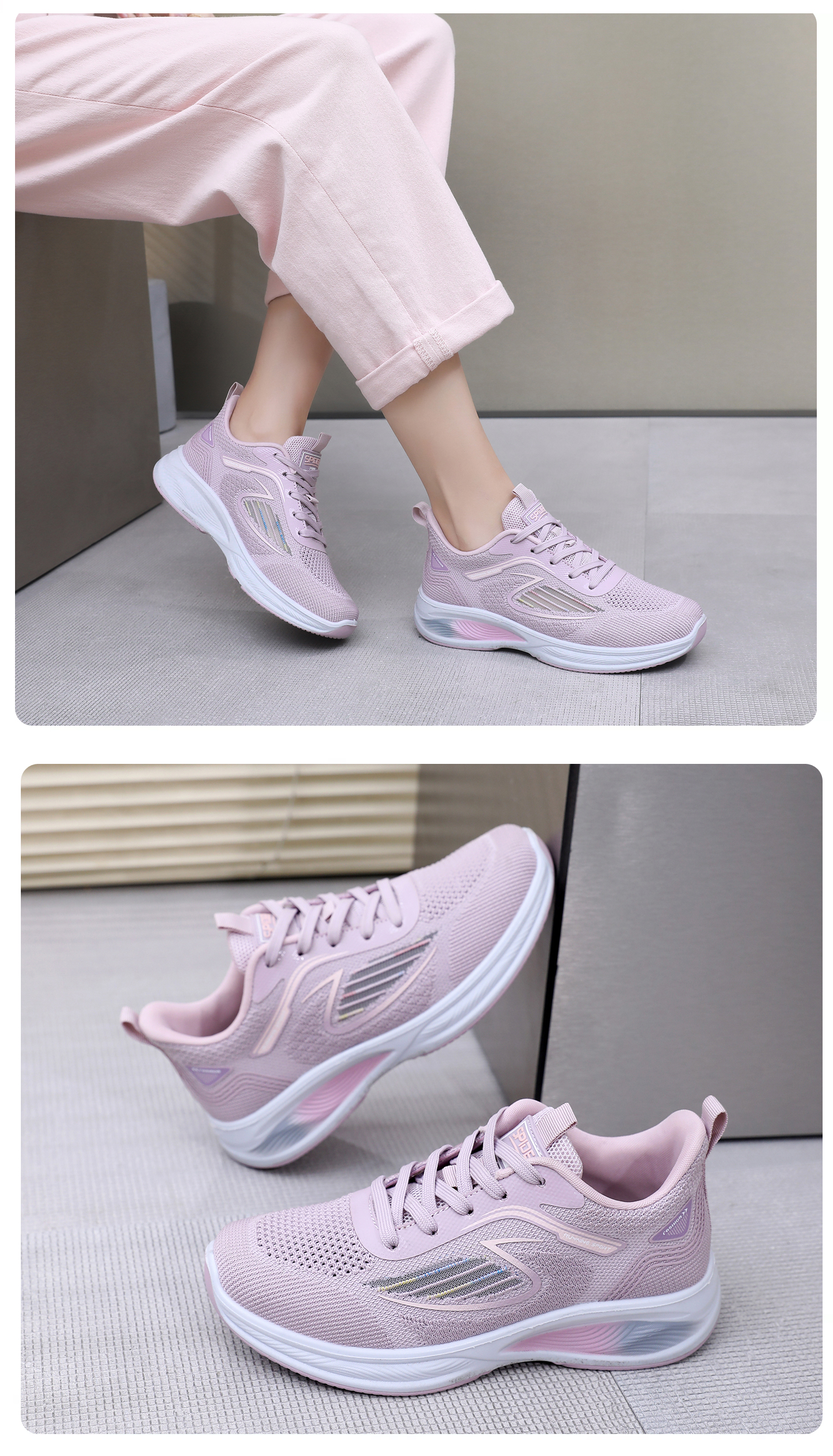 BURUIJING Summer Women's Shoes Old Beijing Cloth Shoes Women's Mesh Shoes Mesh Surface Mom Sports Casual Shoes 68879 Light Gray Size 40 17