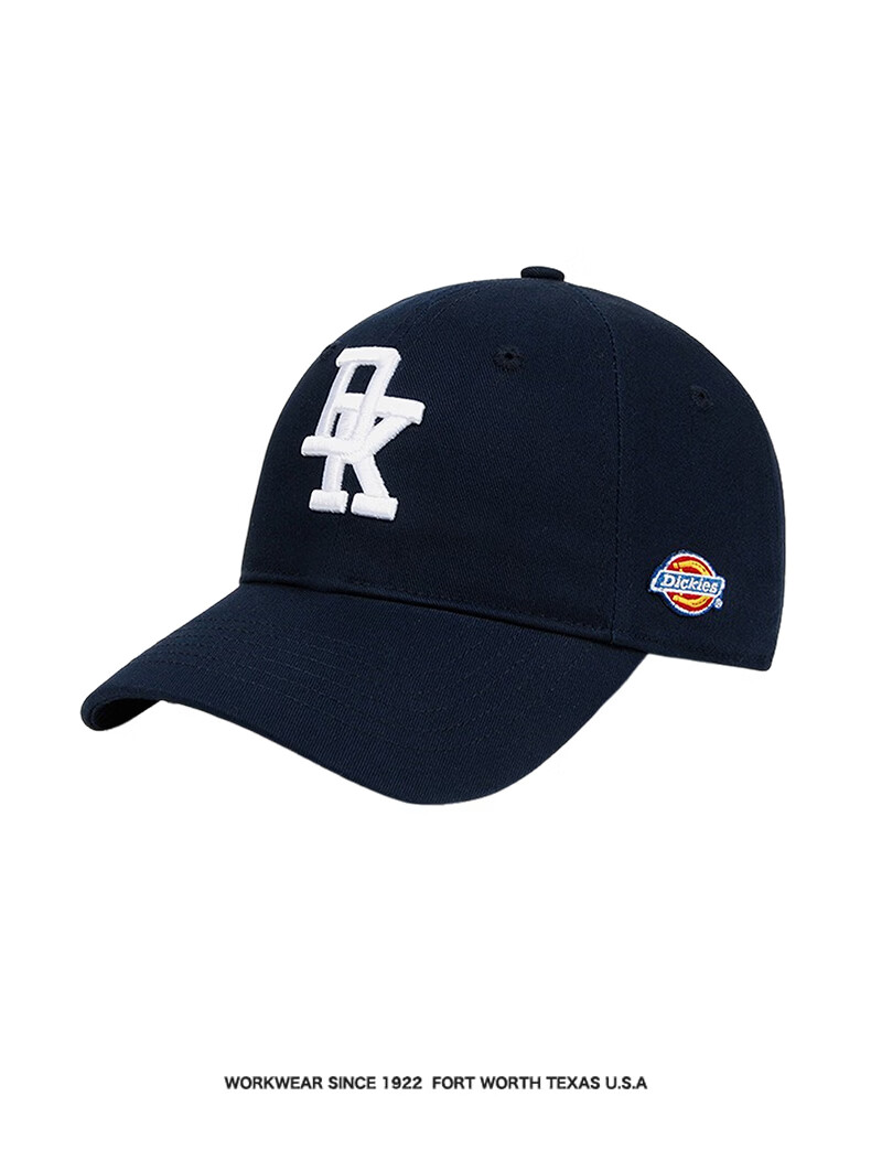 Dickies Embroidered Letter American Style Baseball Cap Unisex Trendy Casual Soft Top Duckbill Hat Black 18