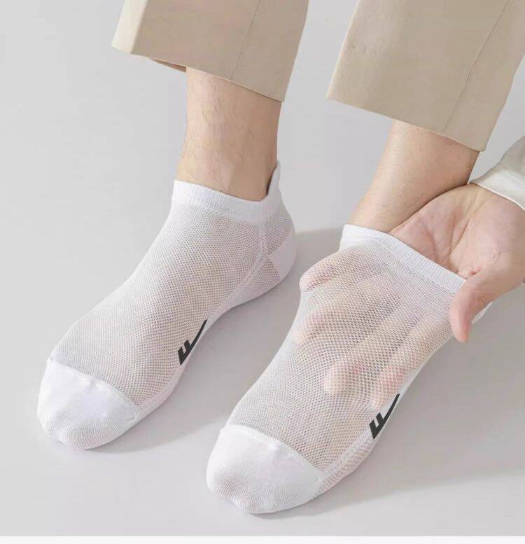 Warrior Men's Socks, Thin And Breathable for All Seasons, Odor-Resistant Mesh Short Socks, Xinjiang Cotton, 7A Grade Antibacterial And Sweat-Absorbing Short Sports Socks 18