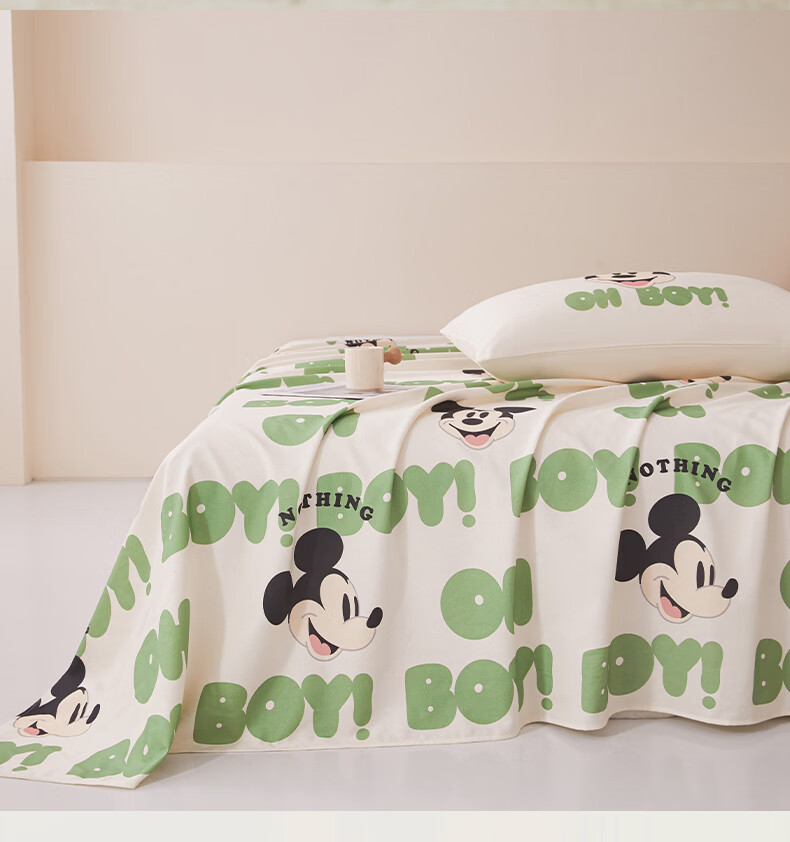 Disney Pure Cotton Coarse Weave Cartoon Bed Sheet 230x245cm Thickened 100% Cotton Children's Bedding Double Home Machine Washable 6
