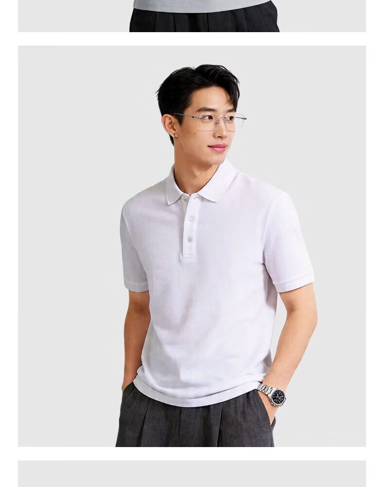 JD FASHION JD Self-Operated 7A Antibacterial Men's Short Sleeve Polo Shirt Breathable High-End Casual Light Business Spring Summer T-Shirt 11