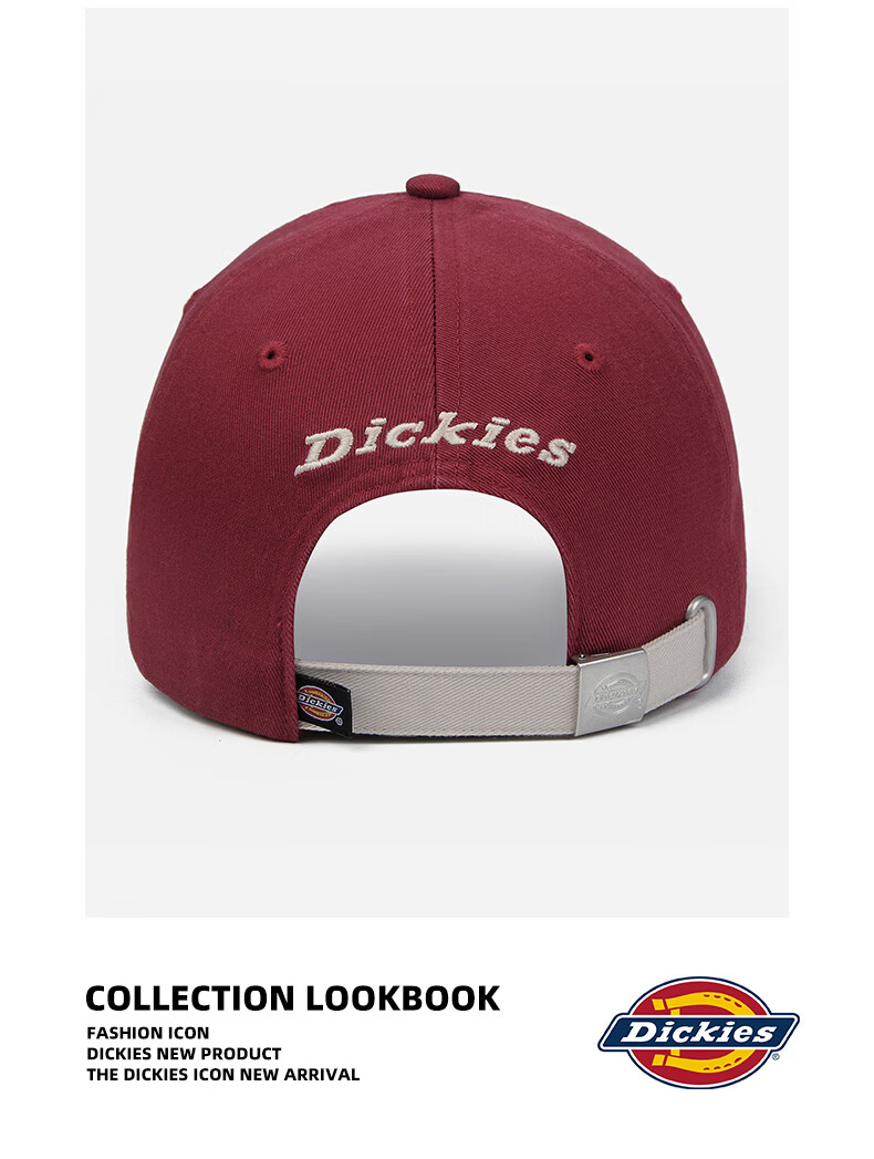 Dickies Embroidered Letter Baseball Cap Soft Top Hat Unisex New Large Head Circumference Slim Face Sun Protection Visor Cap Navy Blue 12