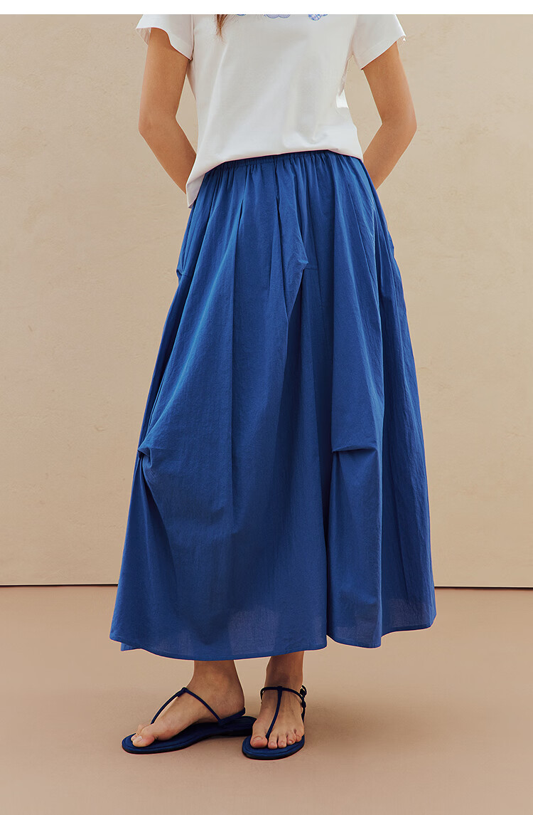 INMAN INMAN Fashion-Forward Blue And White Porcelain Klein Blue Irregular Midi Skirt, Summer 2026 Long Skirt, Klein Blue XL 9