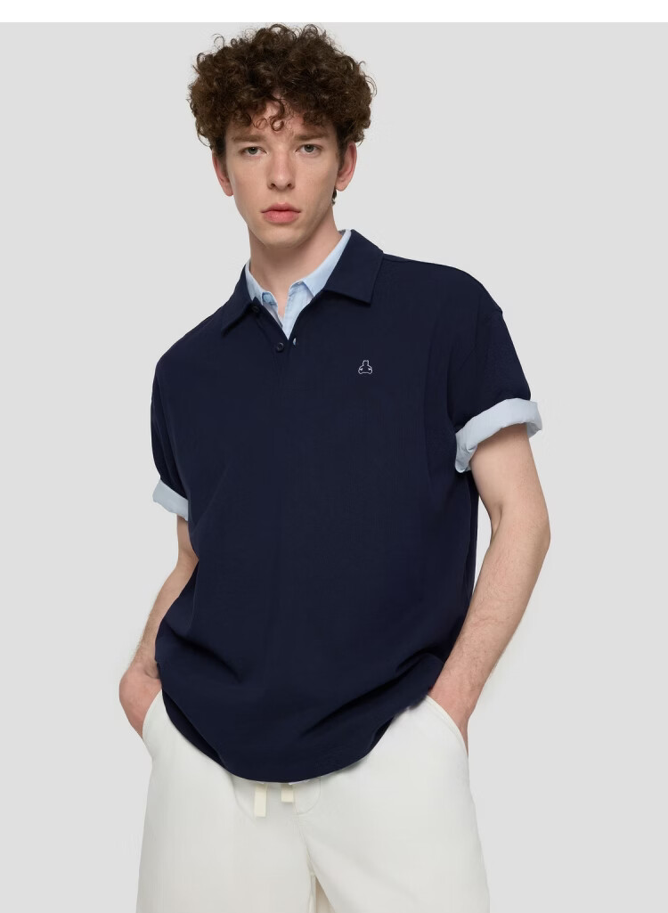 GAP Men's 2026 Summer New Pure Cotton Bear Embroidery Short Sleeve Polo Shirt Casual Top 892476 14