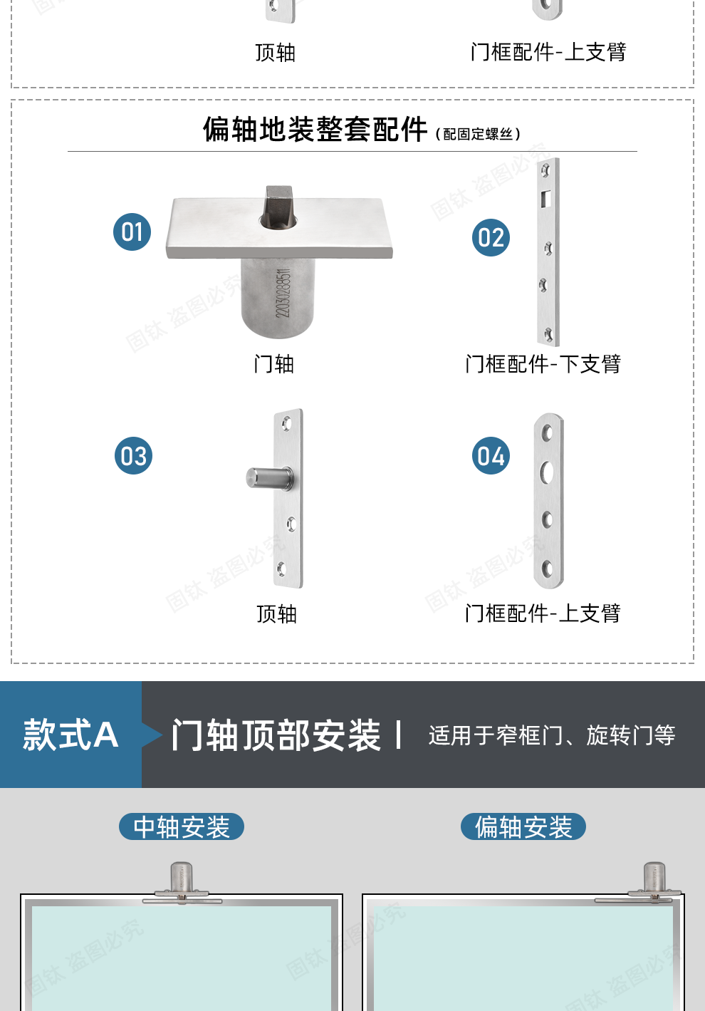 地弹簧门上轴调节图片