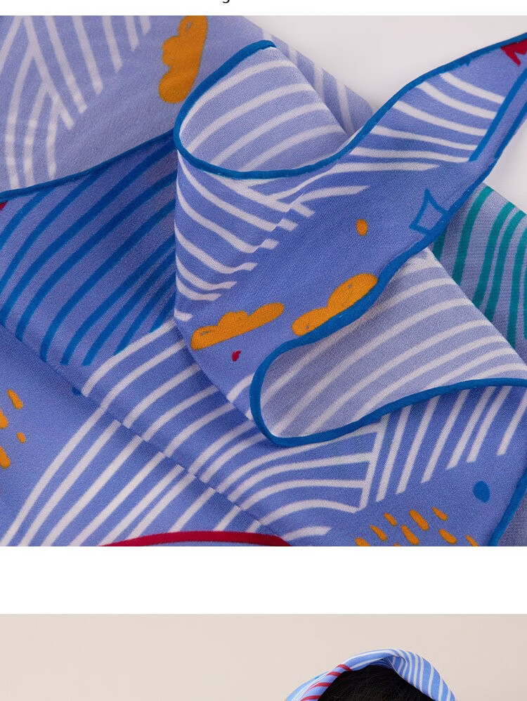 Lagur Cloud Graffiti Blue Healing Hand-Painted Original Summer Silk Scarf Triangle Scarf Women Cloud Graffiti 11