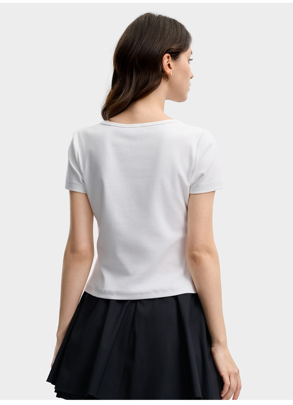 FILA Official Women's Knitted Short Sleeve Shirt 2026 Summer New Fashion Simple Slim Fit T-Shirt 22