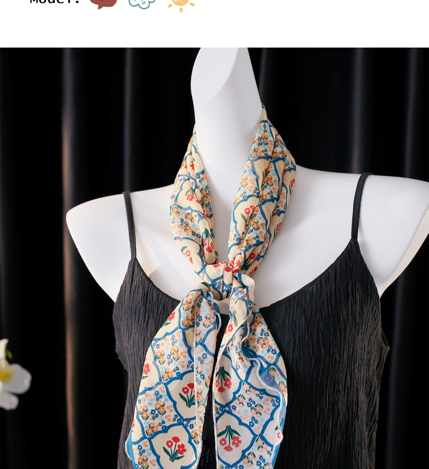 Lagur Shen Yue Same Style "Baoxiang Little Red Flower" Silk Long Scarf for Women Spring Summer Elegant Purple Pink Gift Box Set 20