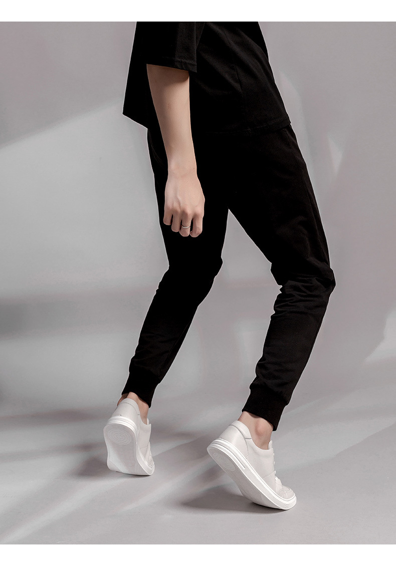 【品质优选】才子2019秋季新款真皮小白鞋男韩版潮流时尚百搭低帮运动