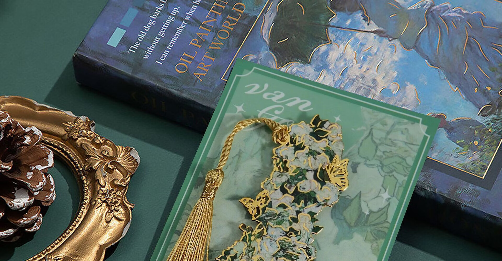 Tianshun Oil Painting Bookmark Premium Exquisite Metal Van Gogh Bookmark Classical Creative High-Value Birthday Gift for Girls Cultural and Creative Student School Reward Simple Packaging Blooming Apr 15
