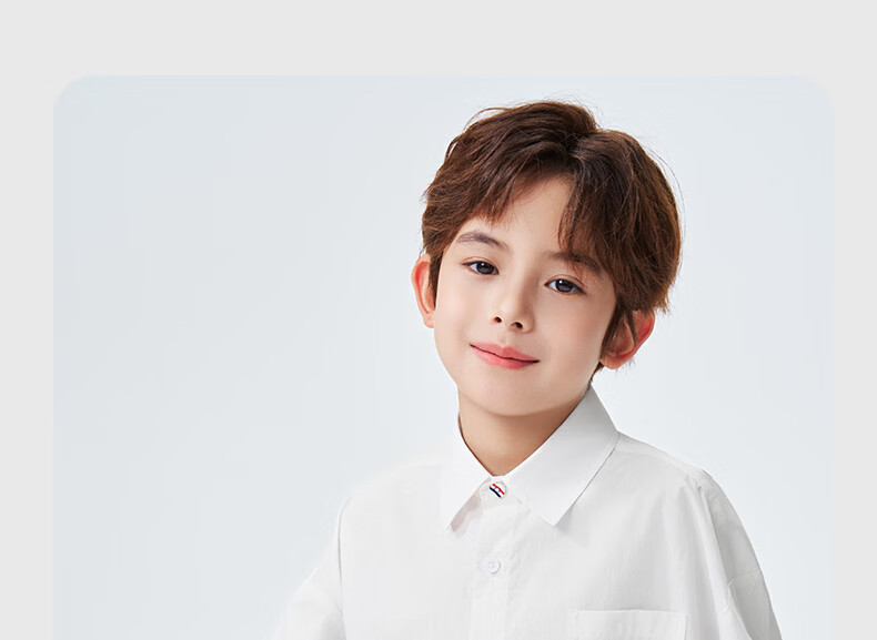 Romon Kids Short Sleeve White Shirt 100% Cotton Boys Pure Cotton School Style Performance Shirt Short Sleeve Shirt Style 1 Size 110 18