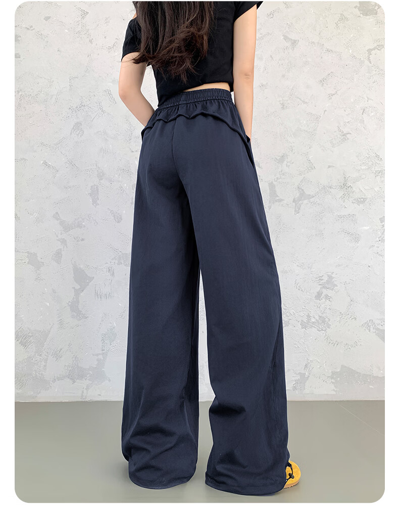 Borui Women's Casual Pants Spring Autumn American Style High Waist Hip Lift Wide Leg Quick-Dry Cargo Pants Straight Leg Sports Paratrooper Pants 22