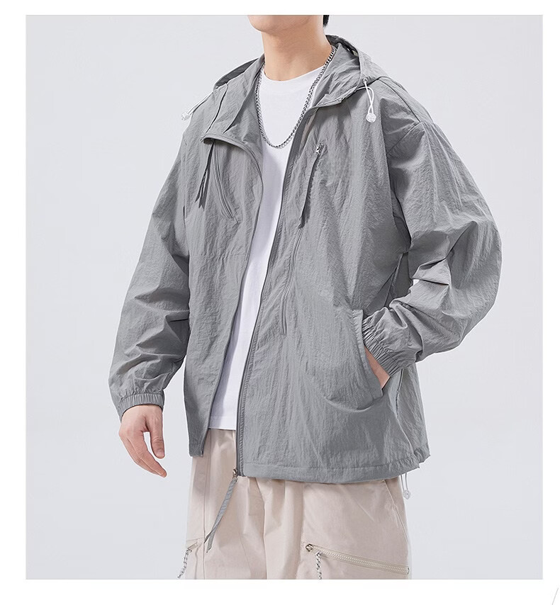 PLAYBOY Ice Silk Men's Sunscreen Jacket 2026 New Summer Lightweight Versatile Outdoor Men's Sun Protection Shirt 8