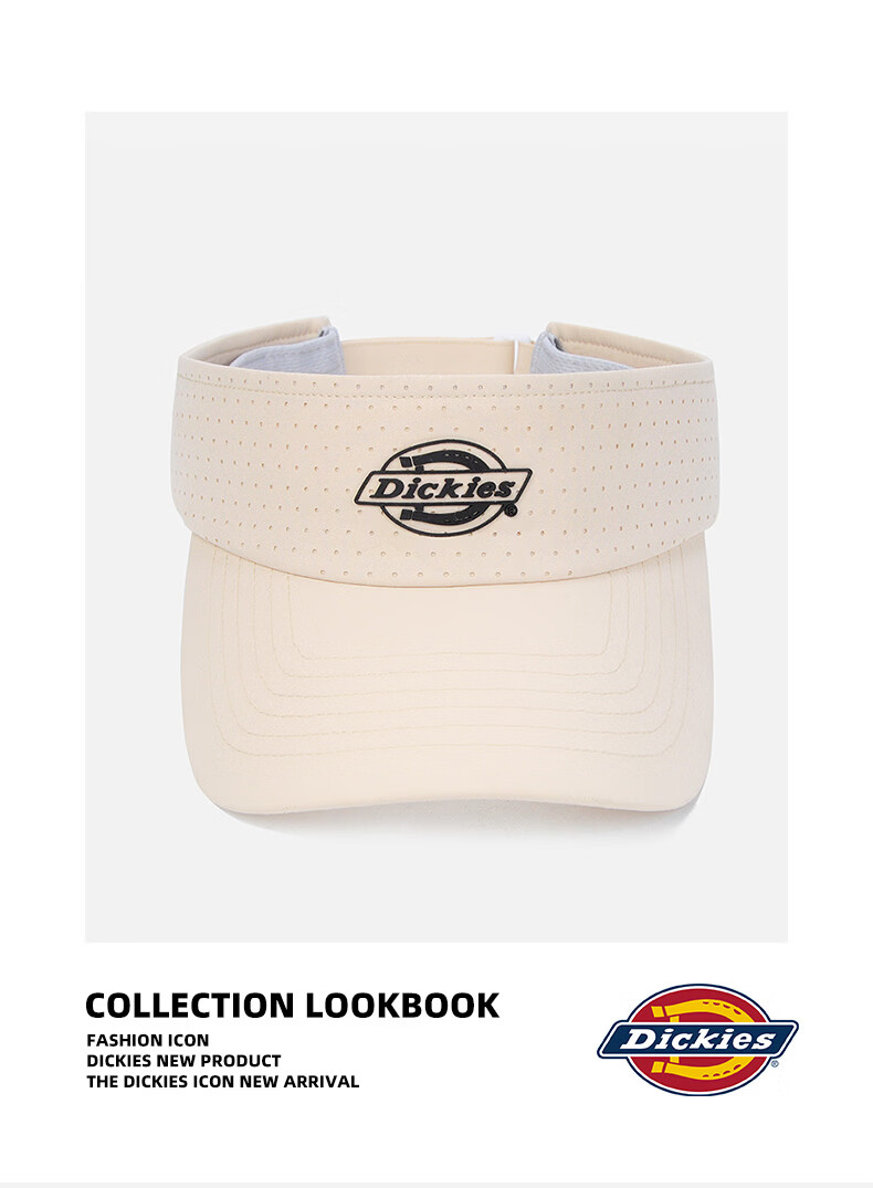 Dickies Breathable Open-Top Cap Unisex Summer New Sun Protection Outdoor Sports Casual Baseball Hat White 10