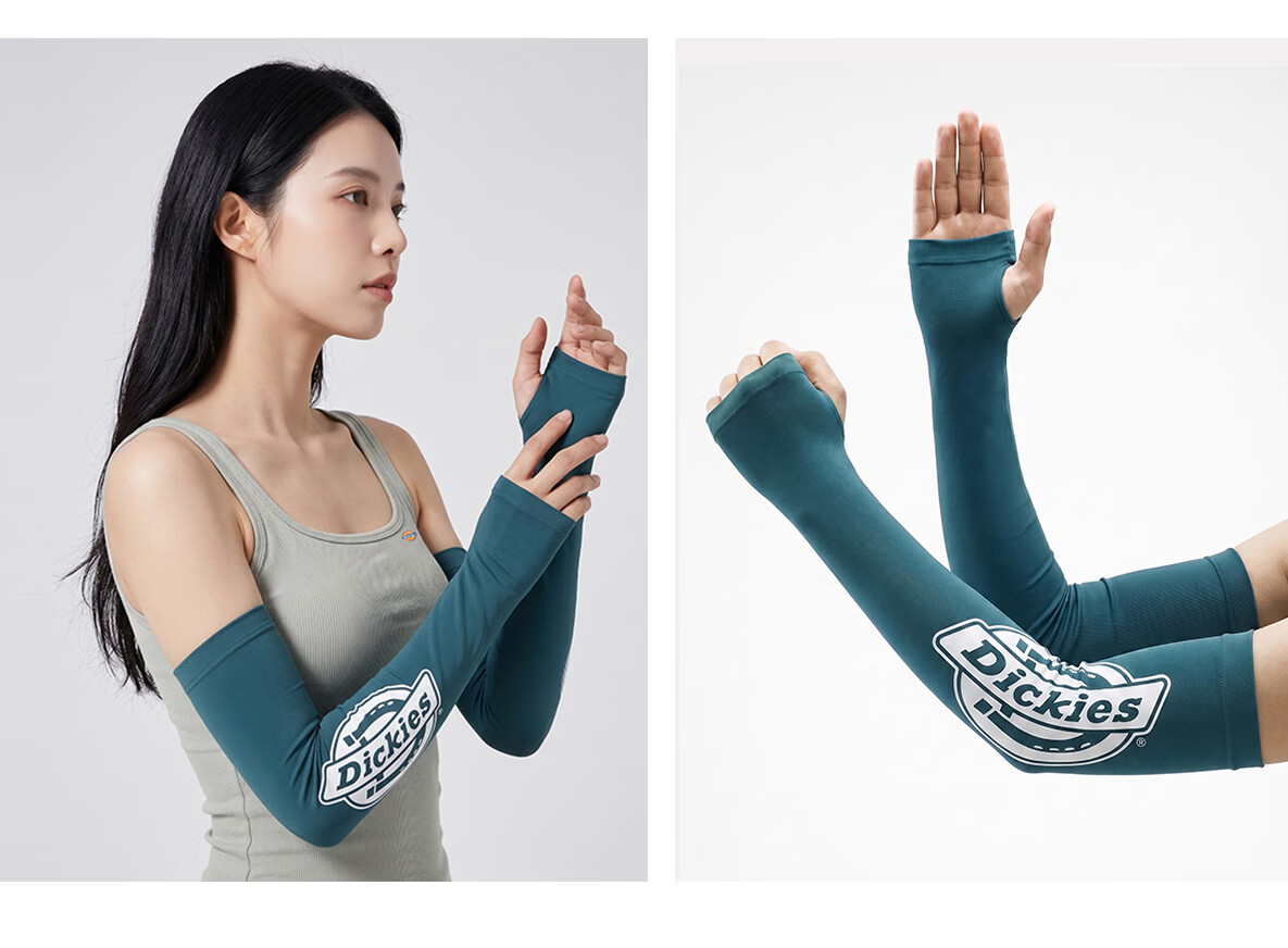 Dickies UPF50+ Sun Protection Ice Silk Arm Sleeves Unisex Summer UV Protection Breathable Cooling Cycling Sleeves White 18