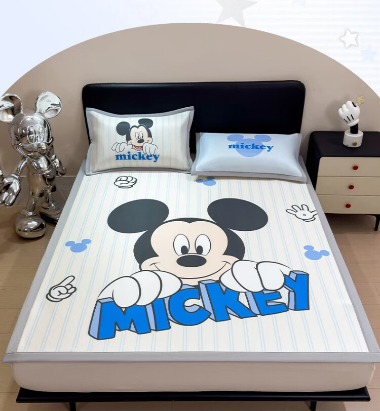Disney Summer Ice Silk Cooling Mat Cartoon Mickey Air Conditioning Soft Mat 180x200cm Home Machine Washable Cooling Air Conditioner Pad 2