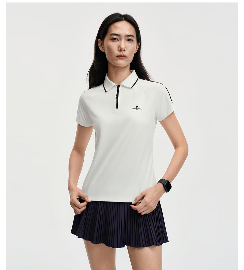 Biyinlefen [Sun Protection Quick-Dry Fabric] 2026 Spring Summer New Women's Casual Commuter Outdoor Polo Shirt with Turn-Down Collar and Short Sleeves 6