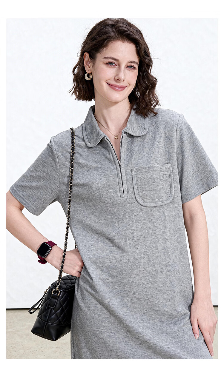 ENC Dress Polo Collar Casual Elegant Summer New Fashion Slimming Versatile Loose Straight Dress 11