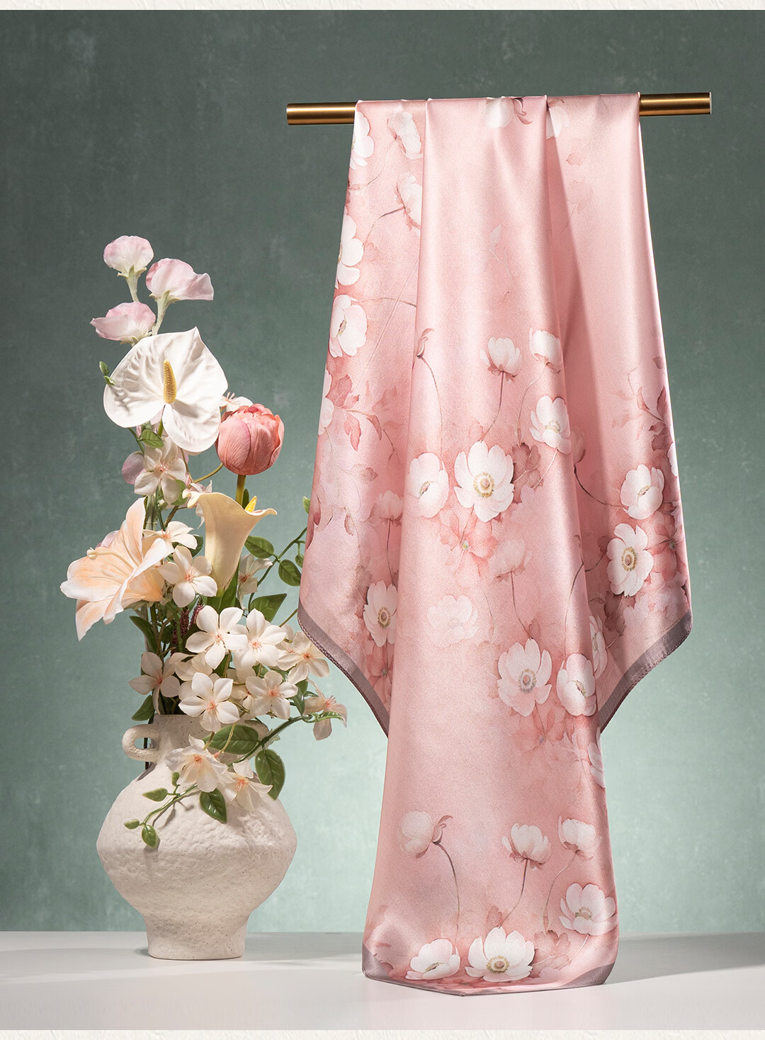 Shanghai Story 100% Mulberry Silk Printed Square Scarf for Women, Gift for Mom and Girlfriend, Birthday Shawl 10