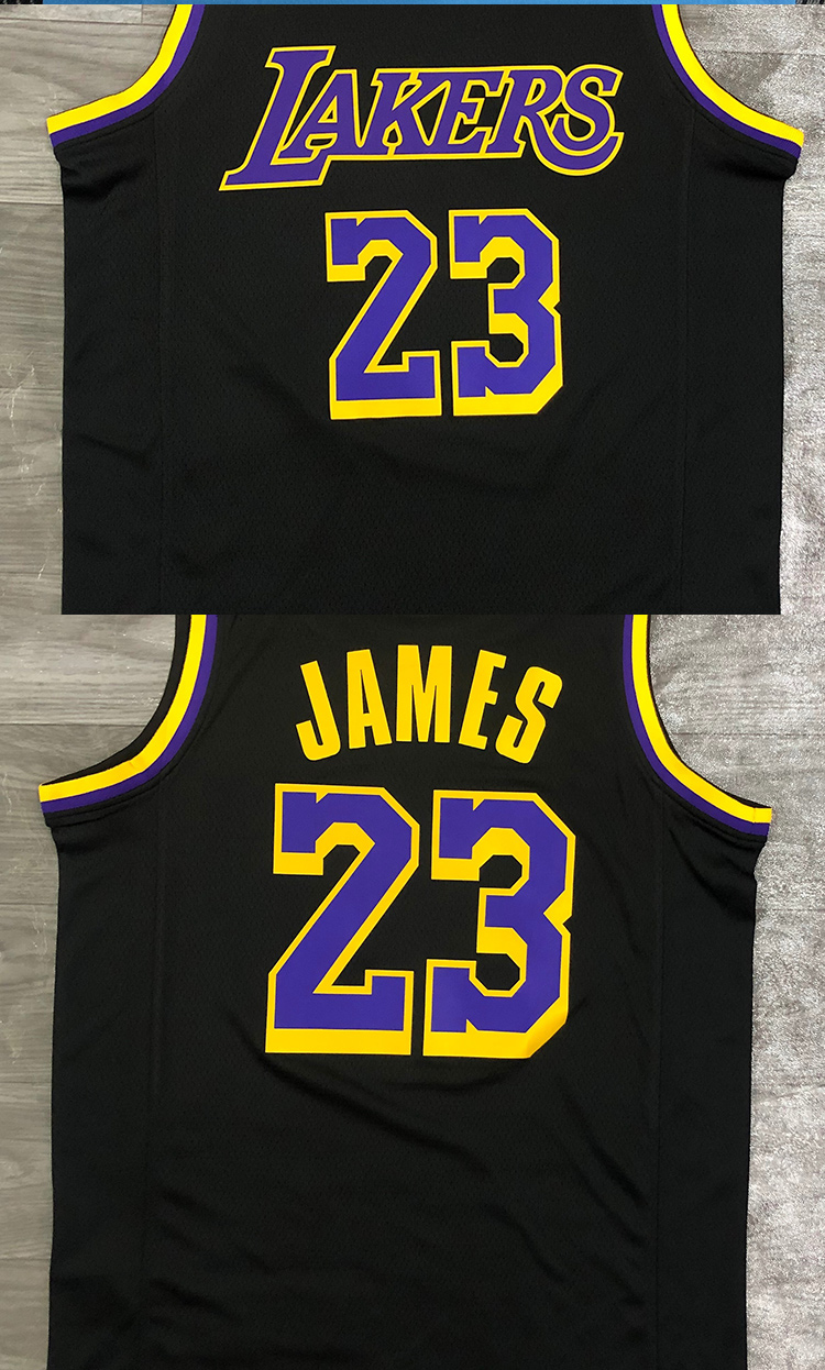 湖人队号23球衣球裤套装城市版前8后24男女定制篮球服 6号蛇纹黑色