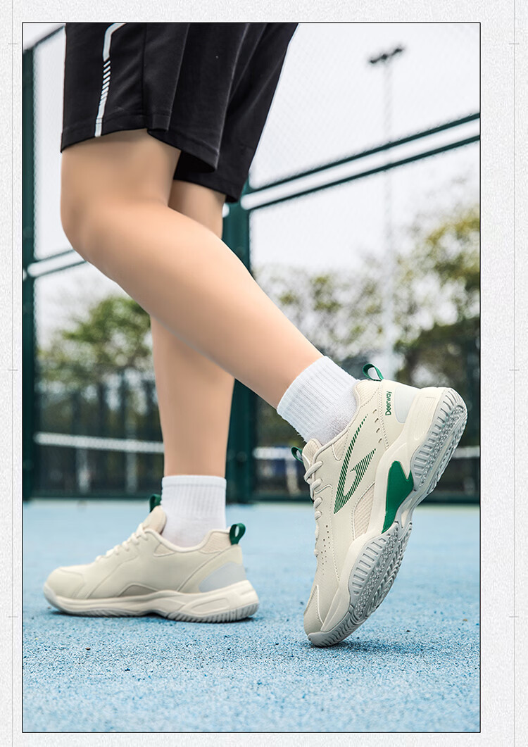 DEERWAY New Unisex Badminton Shoes Durable Anti-Twist Non-Slip Breathable Low-Cut Lightweight Sports Casual Shoes Black White Size 41 19