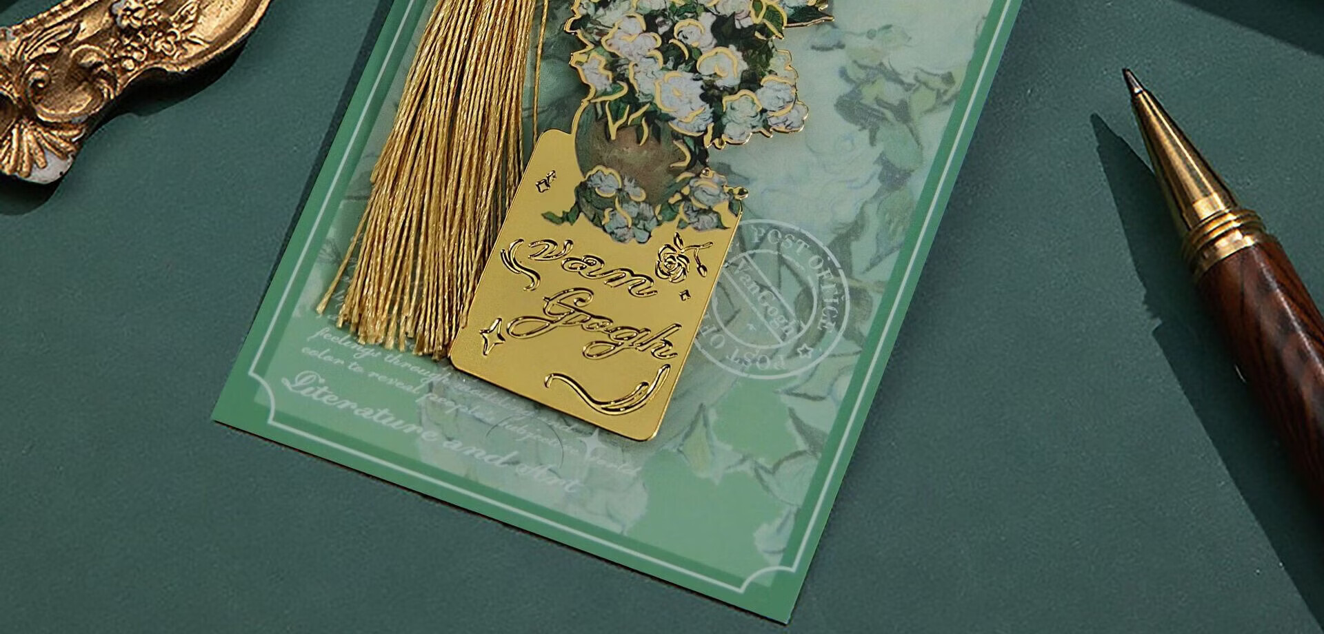 Tianshun Oil Painting Bookmark Premium Exquisite Metal Van Gogh Bookmark Classical Creative High-Value Birthday Gift for Girls Cultural and Creative Student School Reward Simple Packaging Blooming Apr 16