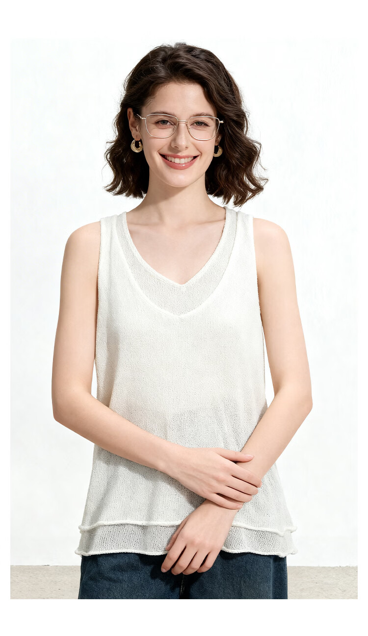 ENC Korean Style Colorblock Vest Women's Niche Strap Summer 2026 New Comfortable Breathable Simple Versatile Sleeveless Top 15