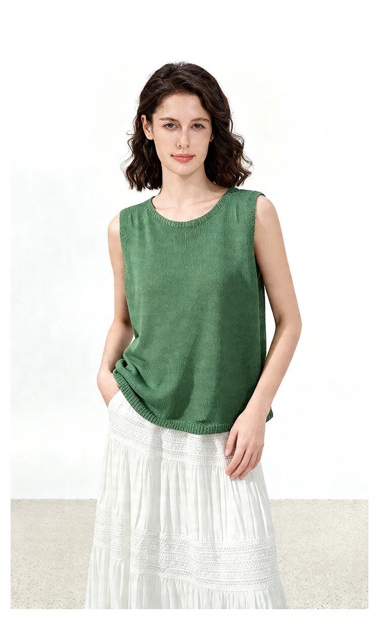 ENC Forest Style Relaxed Fit Vest Soft Brightening High-End Atmosphere Lenzing Tencel Versatile Loose Slimming Sleeveless Top 8