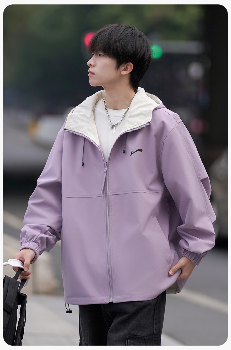 Guirenniao Reversible Jacket Men Spring Autumn New American Workwear Hooded Jacket Men Clothing Yao Ye Black S 21