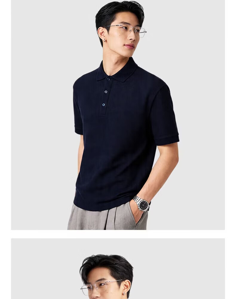 JD FASHION JD Self-Operated 7A Antibacterial Men's Short Sleeve Polo Shirt Breathable High-End Casual Light Business Spring Summer T-Shirt 12