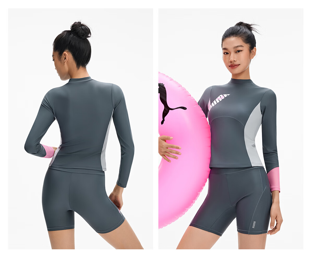 PUMA Women's Outdoor Surfing Casual Swimsuit High Elastic Slimming Body-Shaping 5A Antibacterial UV Protection Breathable Quick-Dry Swimwear 25