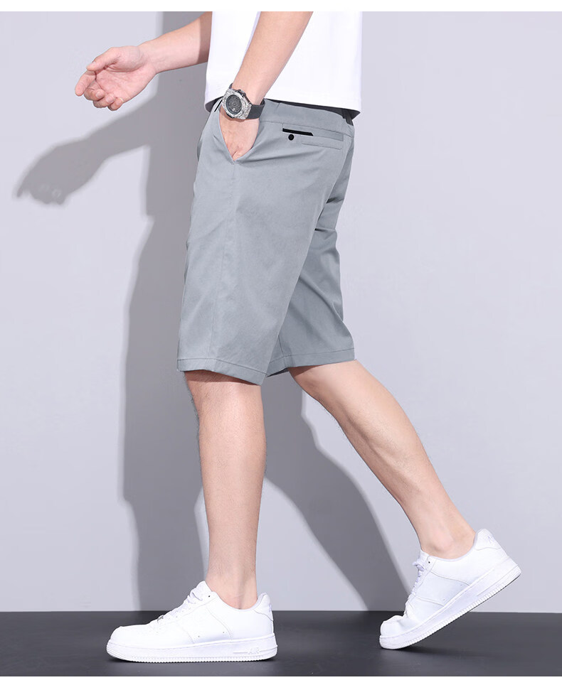ROMON Men's Ice Silk Quick-Dry Loose Straight Casual Five-Point Shorts Summer Thin Dark Gray Size 29 10