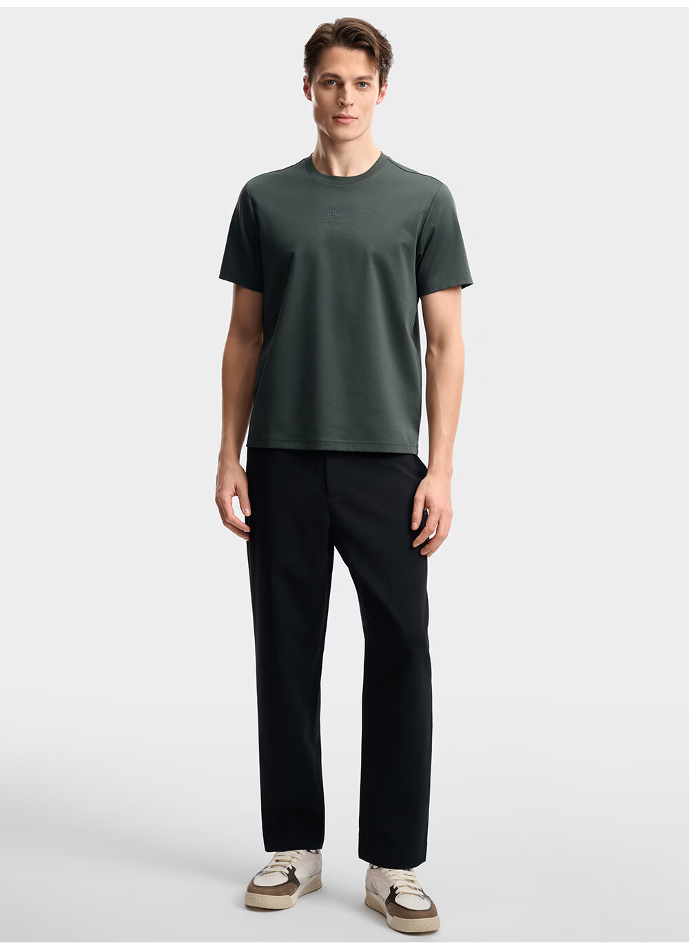 FILA Official Men's Knitted Short Sleeve Shirt 2026 Summer New Simple Casual Basic Versatile T-Shirt 8
