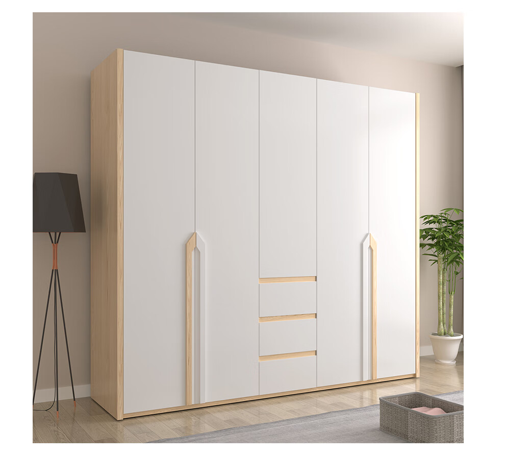 优得宝衣柜北欧现代简约衣柜卧室衣橱大容量五门四门衣橱组合拉门衣柜