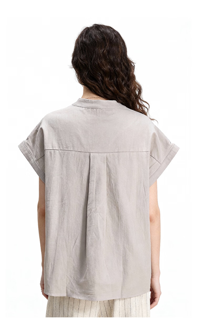 ENC Women's Relaxed Fit Short Sleeve Shirt Flutter Sleeve Simple High-End Summer New Lightweight Breathable Casual Versatile Top 9