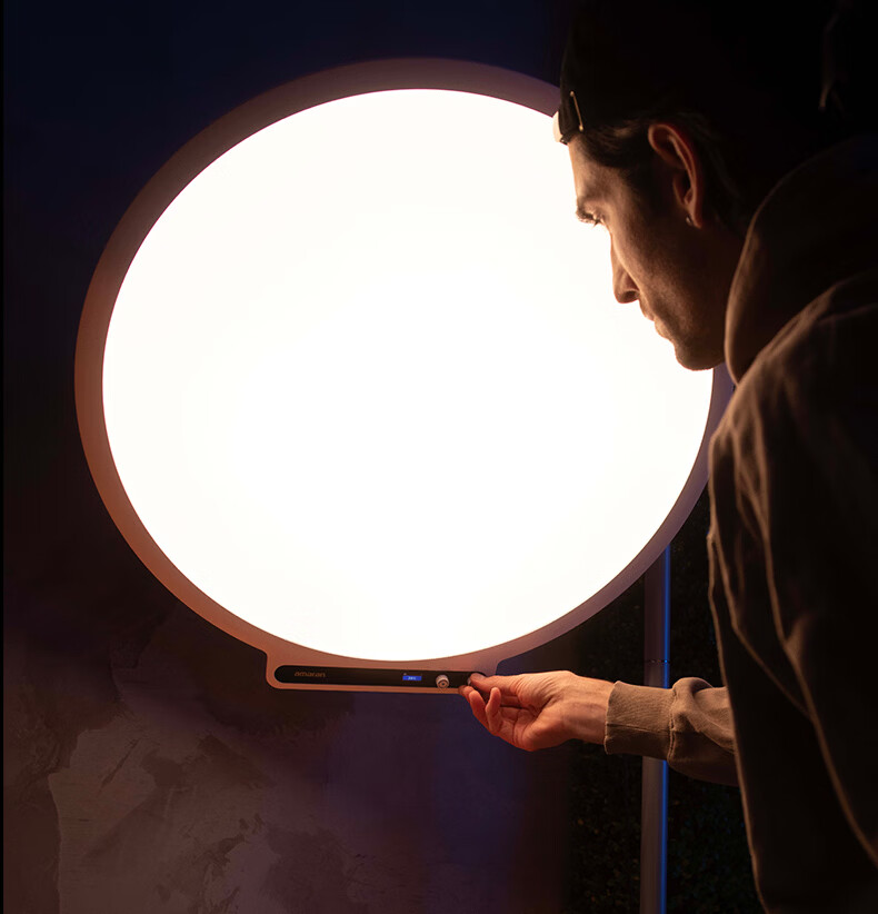 AMARAN Aputure Fill Light Verge Max Circular Illuminated Beauty Desktop Panel Light, Dual Color Temperature for Live Streaming Video Photography Lighting, White 13
