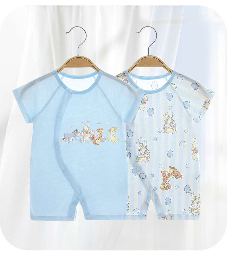 Disney 2-Piece Baby Summer Thin Newborn Romper Set A-Class Cotton Crawling Suit for Boys and Girls Full Moon Gift 18