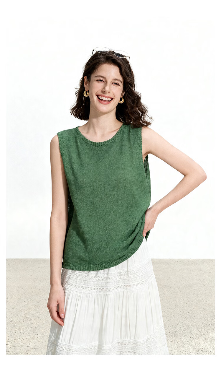 ENC Forest Style Relaxed Fit Vest Soft Brightening High-End Atmosphere Lenzing Tencel Versatile Loose Slimming Sleeveless Top 9