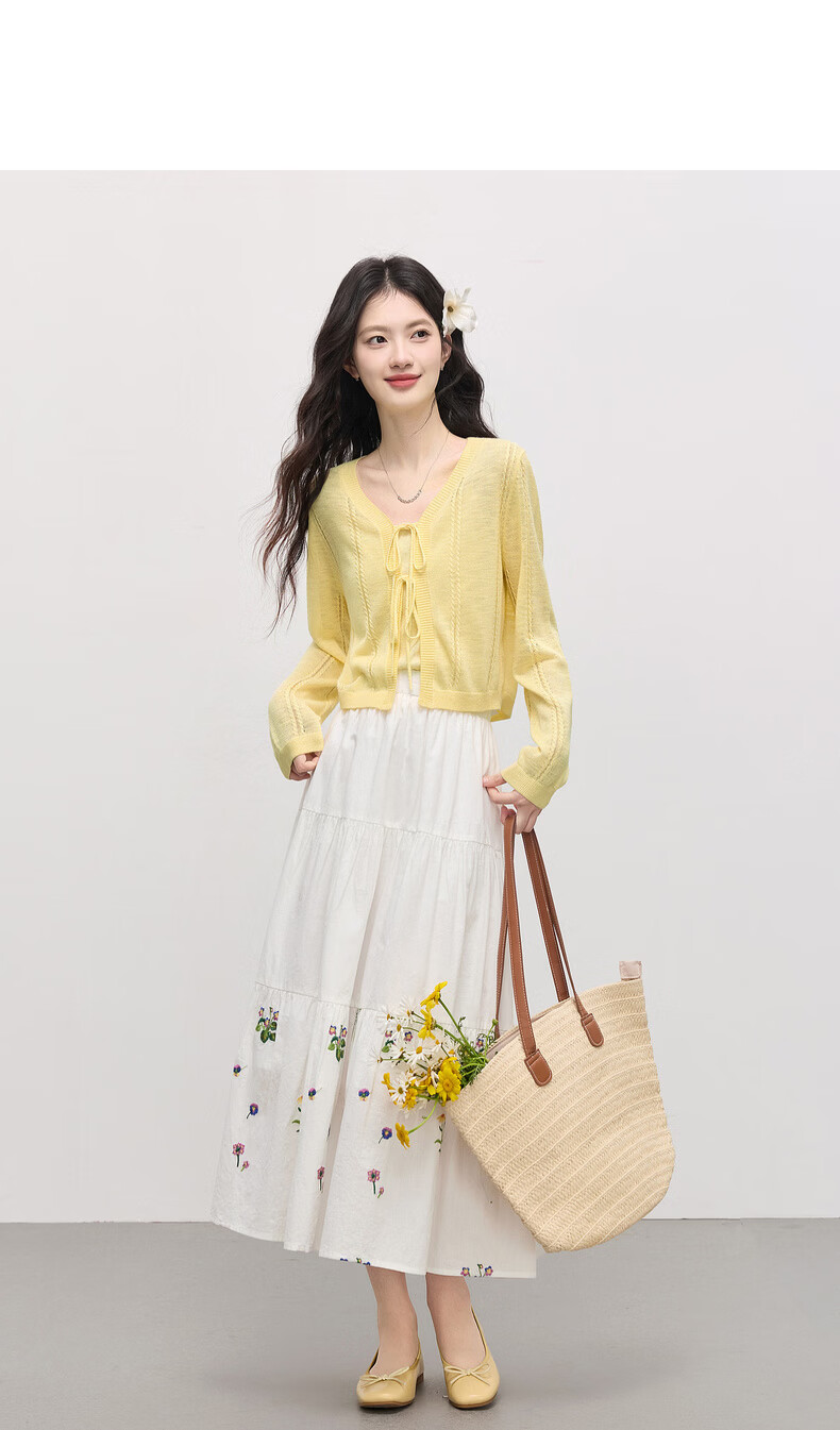 Sllsky Bright Dopamine Style Ice Silk Knit Cardigan Women Summer Thin Long Sleeve Sun Protection Shirt Cover-up 28