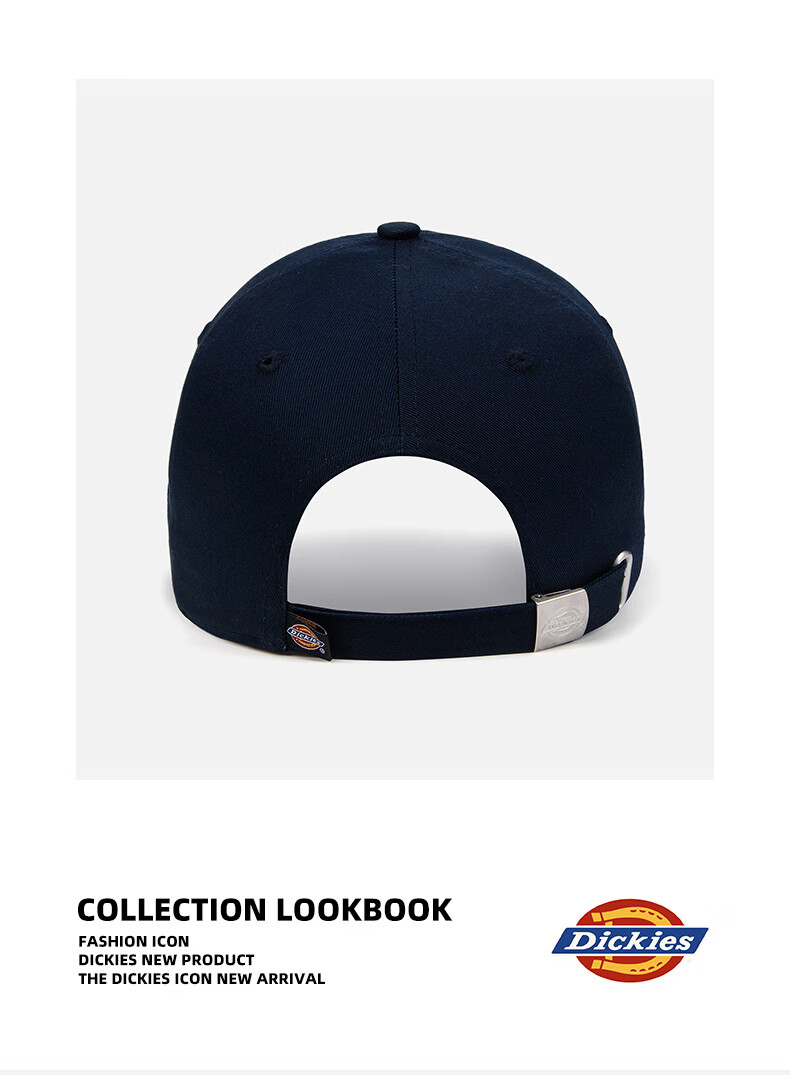 Dickies Embroidered Letter American Style Baseball Cap Unisex Trendy Casual Soft Top Duckbill Hat Black 13
