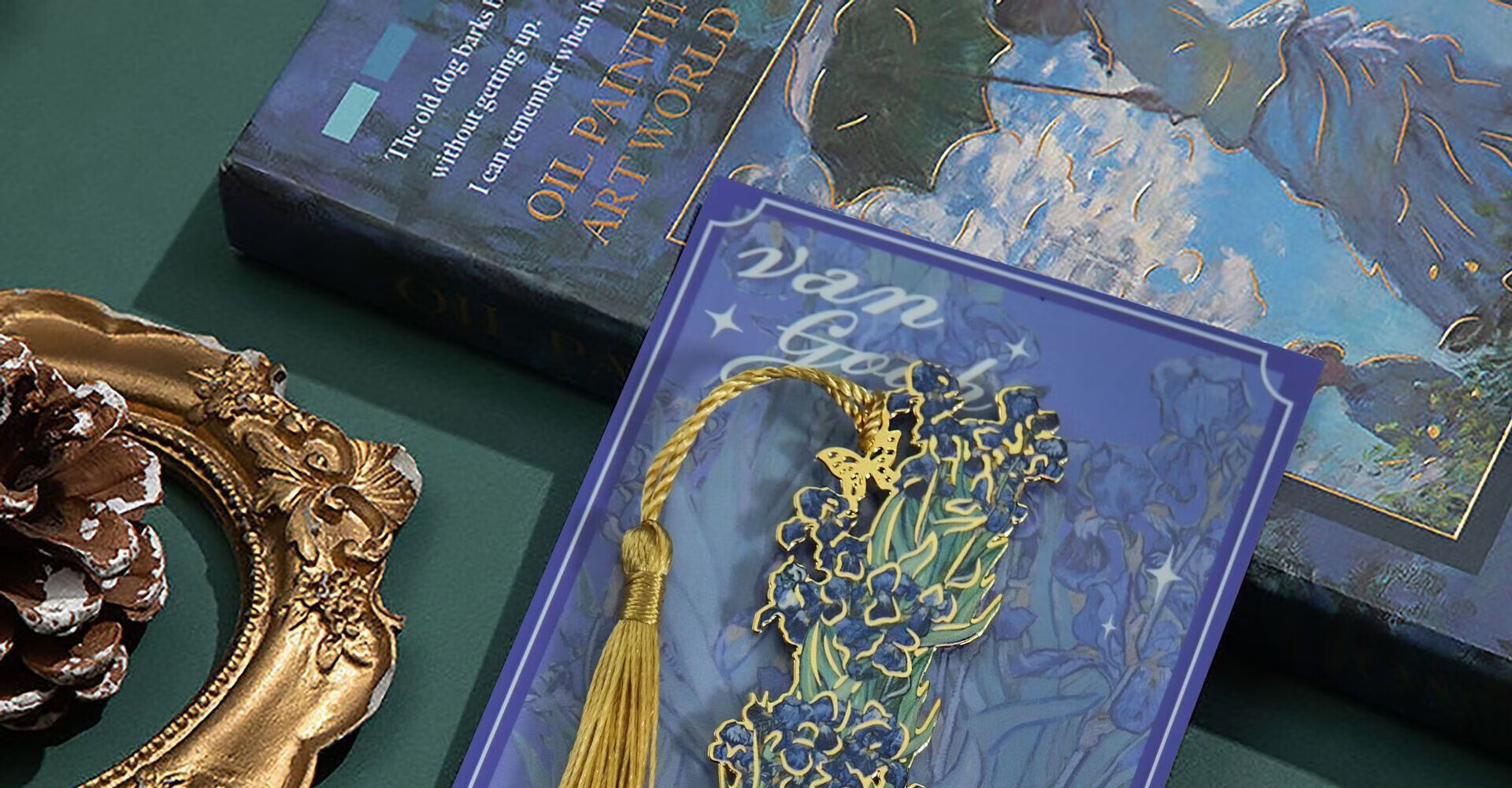 Tianshun Oil Painting Bookmark Premium Exquisite Metal Van Gogh Bookmark Classical Creative High-Value Birthday Gift for Girls Cultural and Creative Student School Reward Simple Packaging Blooming Apr 17