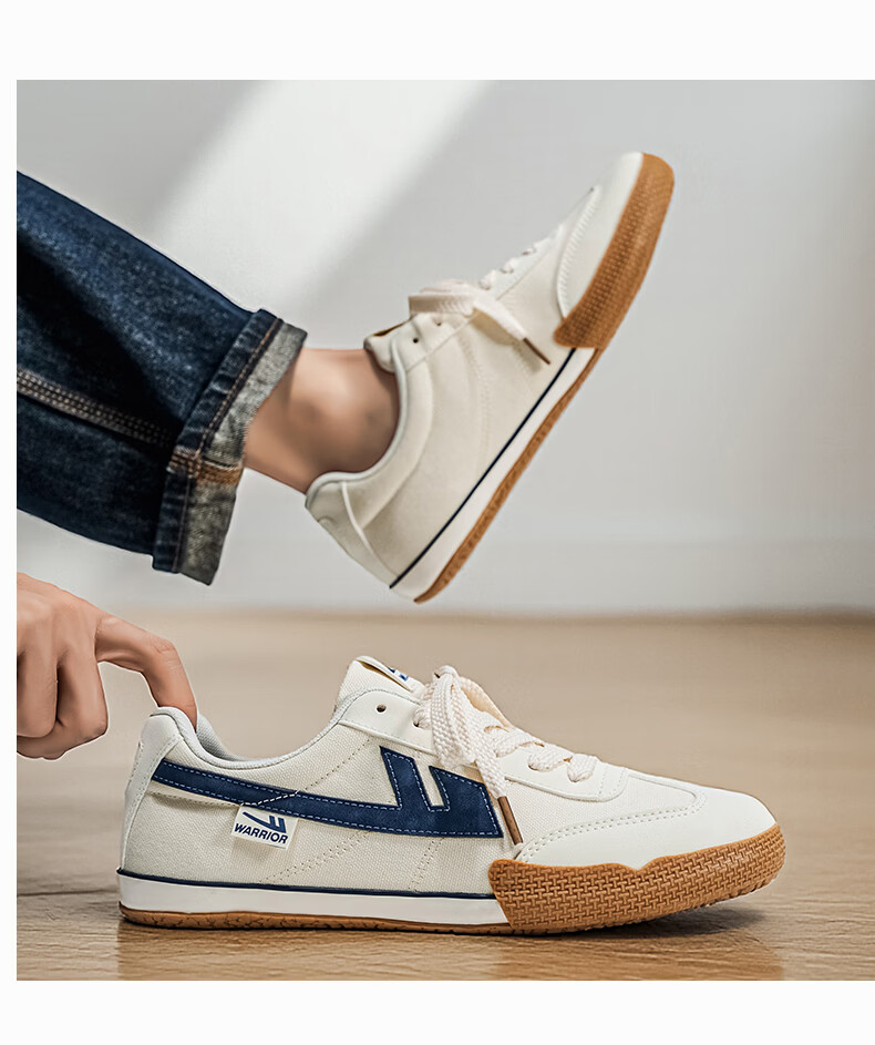 Warrior Official Canvas Shoes Men's Summer Low-top Training Shoes Men's Casual Sneakers 39 Beige 12