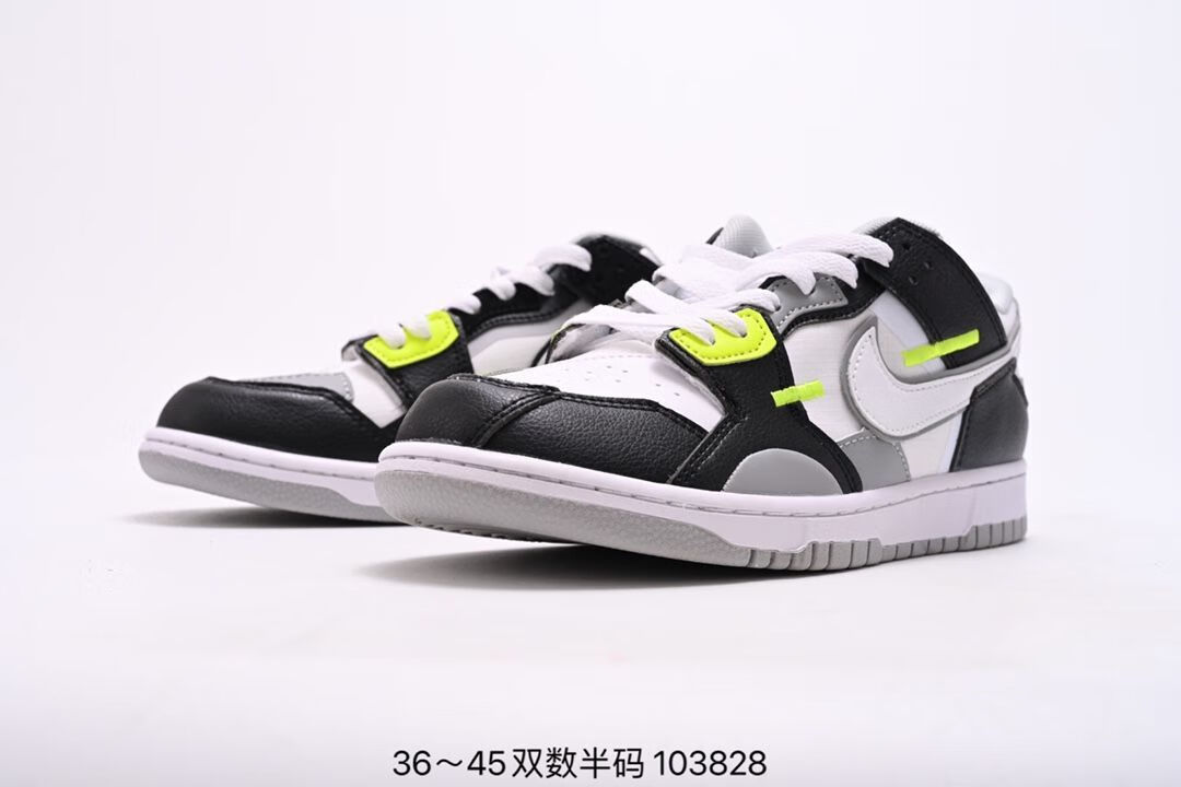 进火【轻奢联名】dunk scrap系列 缝合怪 黑灰色系列休闲气垫板鞋dc