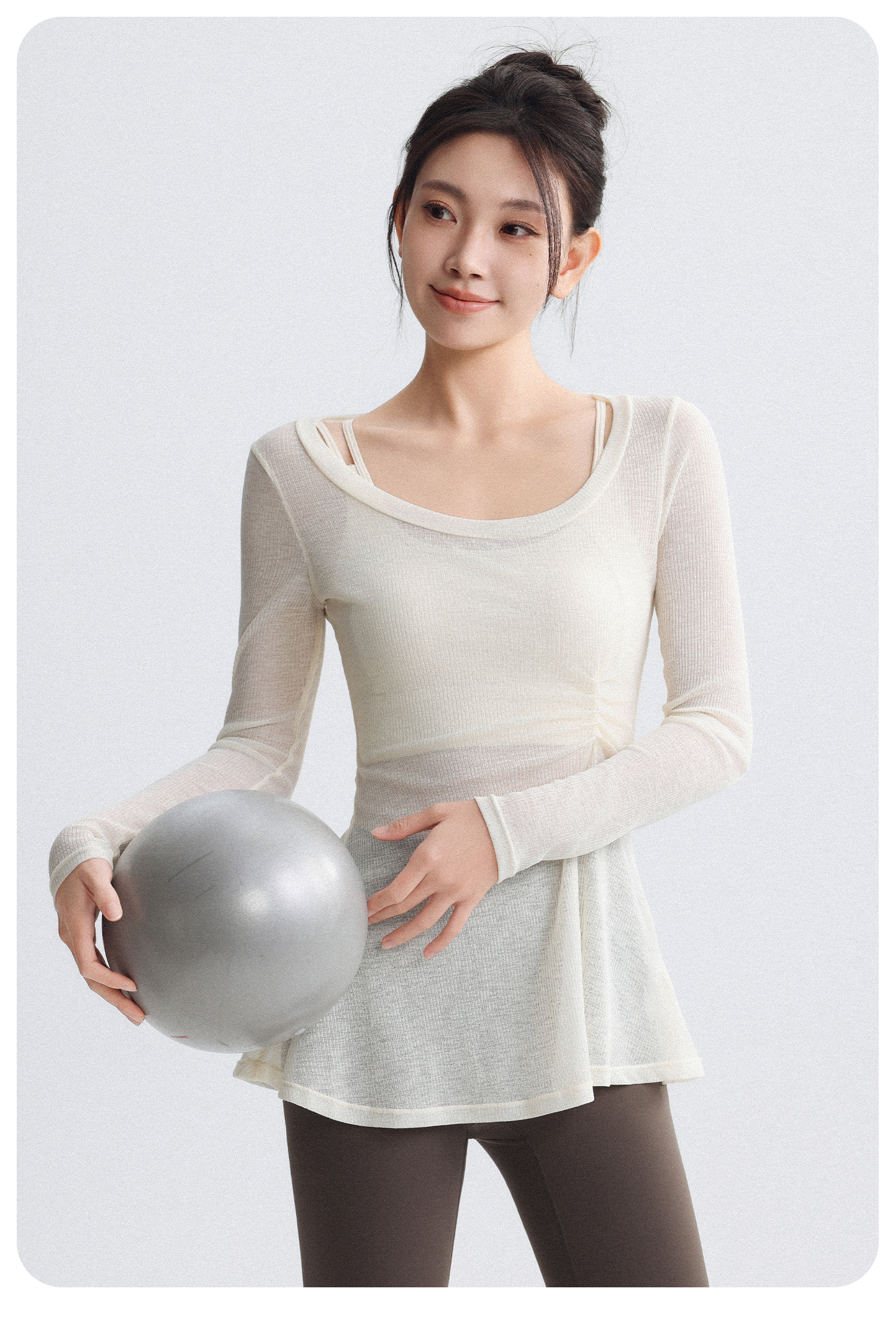 DRUR High-End Plus Size Loose Yoga T-Shirt Cover-Up Women's Outerwear Innerwear High-Intensity Training One-Piece Sports Bra 3