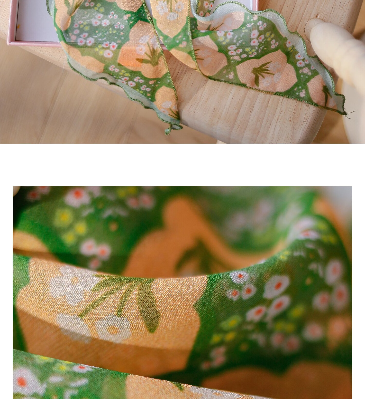 Lagur Shen Yue Same Style "Baoxiang Little Red Flower" Silk Long Scarf for Women Spring Summer Elegant Purple Pink Gift Box Set 32