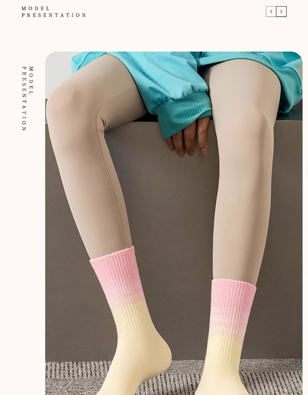 Warrior Women's Sports Socks, All-Season Gradient Dopamine Ins Style Calf Socks, Xinjiang Cotton 10A Antibacterial Mid-Calf Socks 15