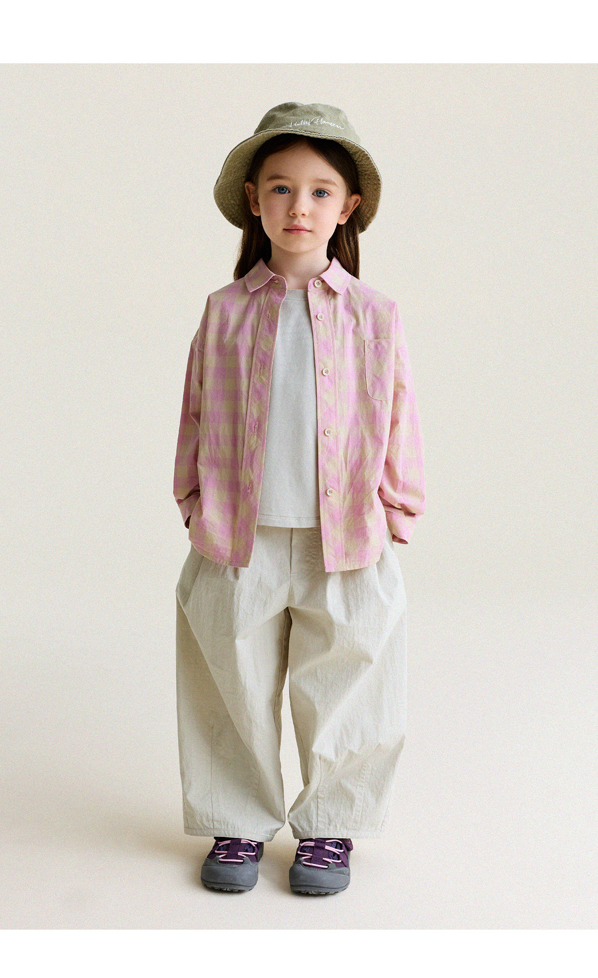 YoonA Mom Girls 2026 Spring Summer Elegant Plaid Shirt Summer Sun Protection Shirt Pink In Stock Size 140 18