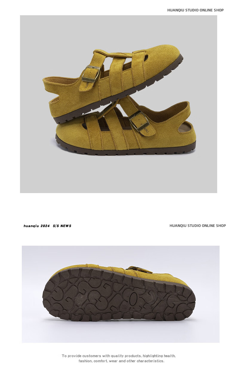 Global Birken Rome Women's Sandals 2026 Summer New Retro Versatile Closed-Toe Hollow Breathable Beach Sandals 12
